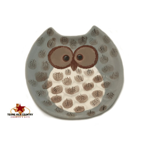 Small round Owl spoon rest made in the USA.