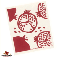 Pomegranate design on white background Swedish Dishcloth.