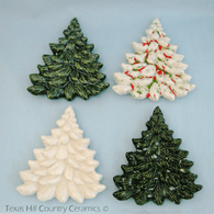 Ceramic Christmas pine tree tea bag holders available in 4 colors