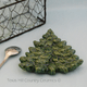Green ceramic pine tree tea bag holder or small spoon rest