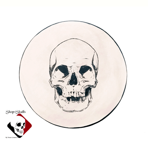 Skull coaster for gothic Halloween decorating.