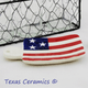 Ceramic cutting board style small tray with American flag for July 4th celebrations