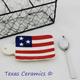 American flag design small trinket tray or catch all by Texas Ceramics