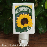 Sunflower seed packet night light in green