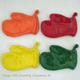 Hot mitt tea bag holder or small spoon rest in assorted primary colors