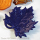 Deep purple maple leaf ceramic tea bag holder