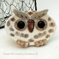 Petite baby owl personal size tea bag holder or small trinket dish