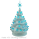 Light blue small ceramic Christmas tree with aqua blue lights