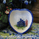 Heart bowl with hand painted Texas Bluebonnets