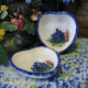 Each heart bowl is individually hand painted with my original Texas Bluebonnet wildflower design
