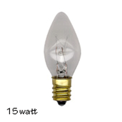 Taper light bulb, 15 watt for ceramic Christmas trees by Texas Hill Country Ceramics