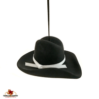 Old West Style Cowboy Hat Christmas Tree Ornament in Black.