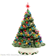This Shenandoah pine with colorful jewel lights is a must for any ceramic Christmas tree collector.
