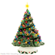 Small Shenandoah ceramic Christmas tree with lots of color lights.