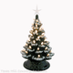 Ceramic Christmas tree with snow and clear lights electric lighted.