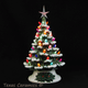12 inch tall ceramic Christmas tree with snow and color lights