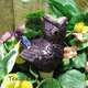 Purple bird with open mouth ceramic plant tender.