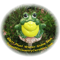 Frog Water Globe Giant Ceramic Plant Water Spike Made in the USA