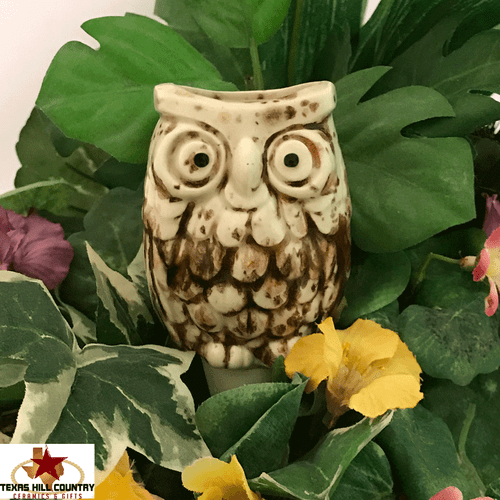 Owl plant tender in warm tones made in the USA.