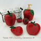 Ceramic apple collection made in the USA by Texas Hill Country Ceramics.