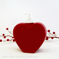 Heart Shape Dispenser Bottle for Soap or Lotion Valentine's Day Gift - Made in the USA