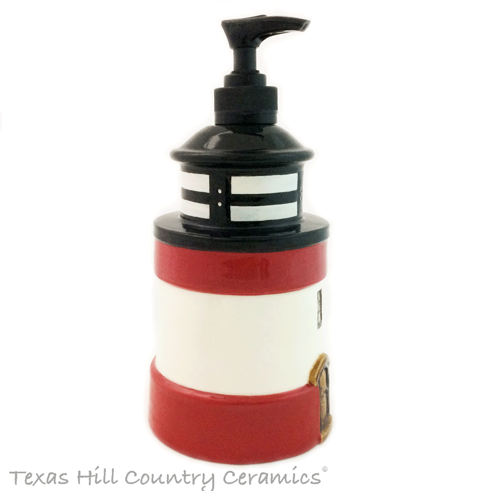 Large Lighthouse Soap Dispenser Nautical Decor For Kitchen Counter