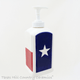 Texas flag soap dispenser red white and blue. Made in Texas.