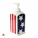 American flag Stars 'n' Strips soap dispenser for Memorial Day and July 4th decor.