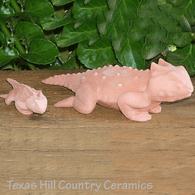Horned Toads Set Garden or Patio Accent Terracotta Clay Made in Texas