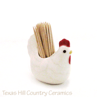 Chicken Toothpick Holder Country Farm Kitchen or Dining Table Decor by Texas Ceramics