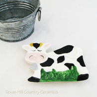 Cow Kitchen Spoon Rest Black and White Holstein Cow, Country Farmhouse Decor, Made in the USA