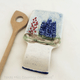 Square style spoon rest with hand painted Texas Bluebonnets, this spoon rest is Made in Texas!