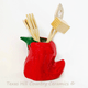 Red chili pepper utensil holder made in the USA.