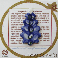 Texas Bluebonnet wildflower magnetic needle minders, hand made in the USA.