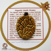 This pinecone shape is a magnetic needle minder with Neodymium Magnet, ideal as a Sewing Accessory and used by Cross Stitch or Embroidery enthusiast.  Made in the USA