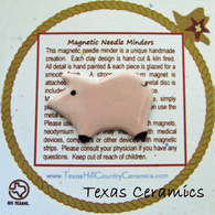 This pink pig shape is a magnetic needle minder with Neodymium Magnet, ideal as a Sewing Accessory and used by Cross Stitch or Embroidery enthusiast.  Made in the USA