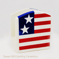 Stars and Stripes Ceramic Napkin Holder made in the USA!