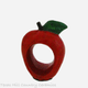 Ruby red ceramic apple napkin ring.