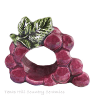 Grape Napkin Ring, Ceramic Napkin Ring for Table Setting or Party Dinner Table