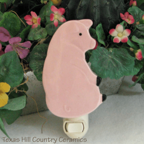 Pink Pig night light for pig lovers and country farm decor