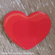 Red Heart Ceramic Refrigerator Magnet - Made in the USA