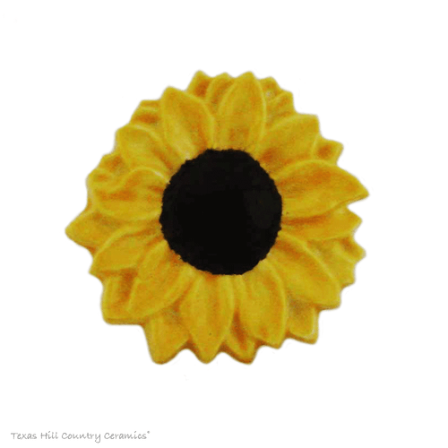 Yellow sunflower magnet, Kansas state flower, made in the USA.