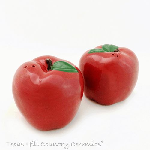 Sale!  Apple salt and pepper shakers for kitchen decor or dining table.