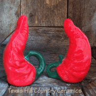 Red chili pepper salt and pepper shakers, great southwest decor.