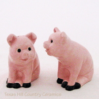 Ceramic Pig Salt & Pepper Shakers Country Farm Kitchen Accent 
