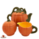 Pumpkin shaped sugar bowl and cream pitcher is available.