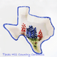 Medium size Texas shape bowl with hand painted Texas Bluebonnet wildflowers.