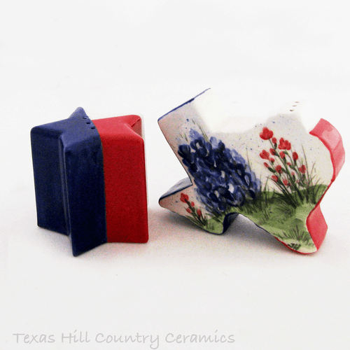 Authentic Texas shape & Lone Star salt and pepper shaker set made in Texas