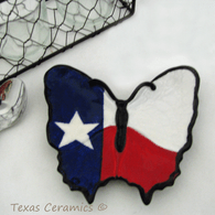 Texas flag butterfly tea bag holder