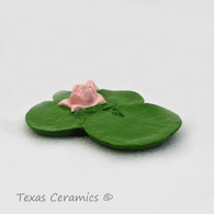Flowering Water Lily Pad Personal Size Ceramic Tea Bag Holder or Small Spoon Rest